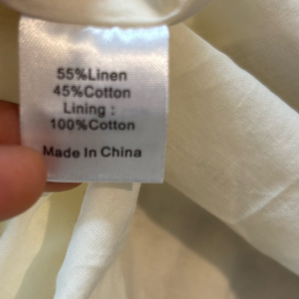 Tuckernuck Dune Breeze Cotton Linen Lily Dress In Cream Botanical Size Large NWT - Picture 11 of 13
